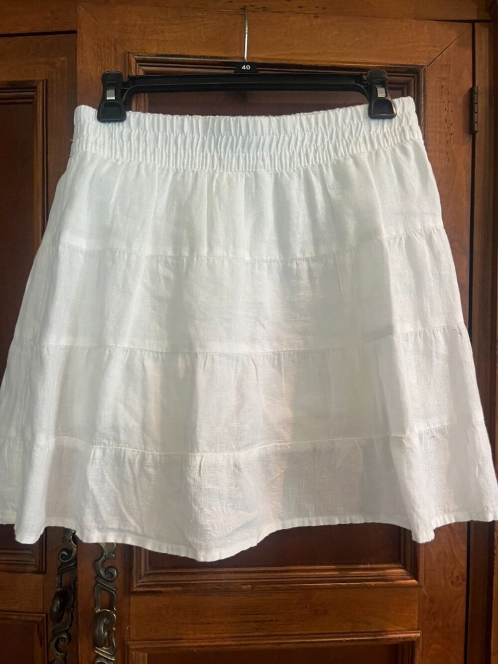 House of Harlow 1960 White Linen Tiered Mini Skirt S